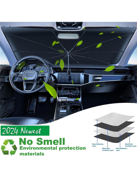 Paraguas de Sombra para Parabrisas Coricha 145x79cm 100% UV Paraguas de Sombra para Parabrisas Coricha 145x79cm 100% UV