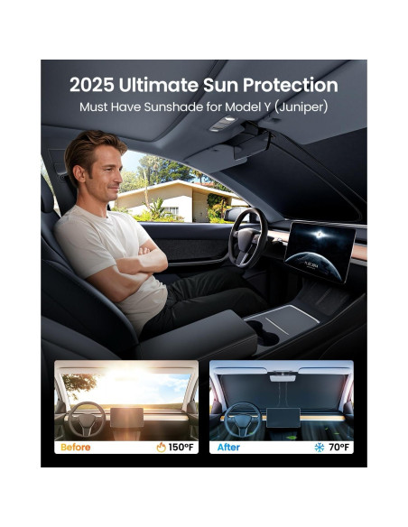 Protector Solar Parabrisas REEVAA para Tesla Model Y 2016-2026 Protector Solar Parabrisas REEVAA para Tesla Model Y 2016-2026