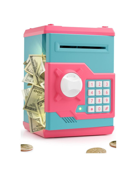 Hucha Electrónica Playsheek Grande con Contraseña - Rosa-Azul Hucha Electrónica Playsheek Grande con Contraseña - Rosa-Azul