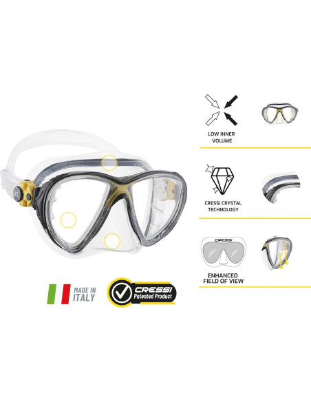 Cressi Máscara de Buceo Big Eyes Evolution Crystal - Unisex Cressi Máscara de Buceo Big Eyes Evolution Crystal - Unisex