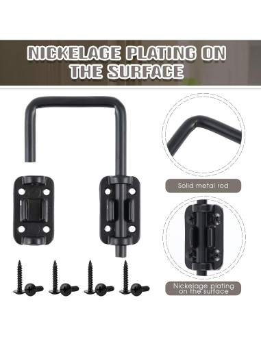 Cerradura de Bucle Hicarer para Puerta Corredera 5.08 cm - Negro