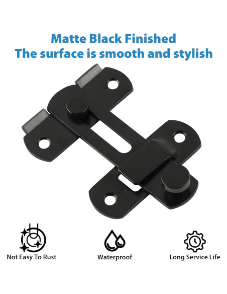 Pestillo de Seguridad Alise 10.16 cm Acero Inoxidable Negro Mate Pestillo de Seguridad Alise 10.16 cm Acero Inoxidable Negro Mate