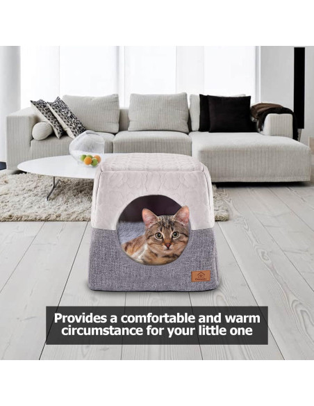 Cama para Gatos Ownpets 3 en 1 Plegable Suave Gris Cama para Gatos Ownpets 3 en 1 Plegable Suave Gris