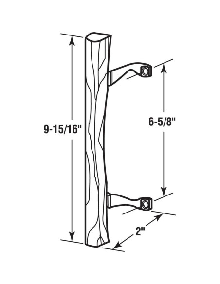 Tirador de Puerta Corredera de Madera Prime-Line C 1034 con Soportes Niquelados Tirador de Puerta Corredera de Madera Prime-Line C 1034 con Soportes Niquelados