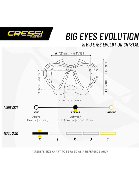Cressi Máscara de Buceo Big Eyes Evolution Crystal - Unisex Cressi Máscara de Buceo Big Eyes Evolution Crystal - Unisex
