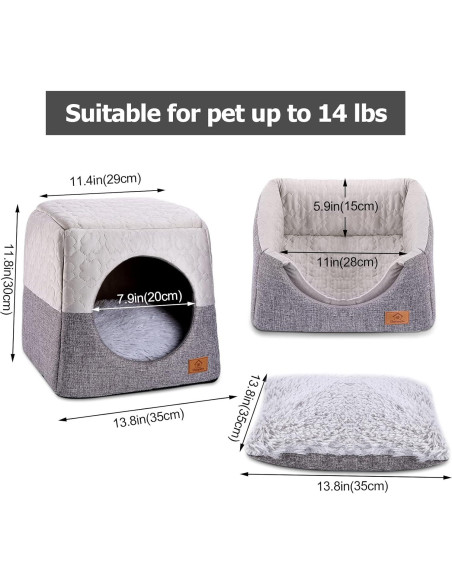 Cama para Gatos Ownpets 3 en 1 Plegable Suave Gris Cama para Gatos Ownpets 3 en 1 Plegable Suave Gris