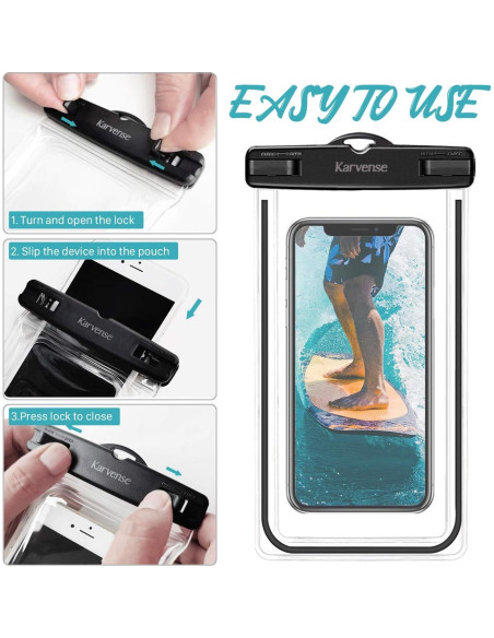 Funda Impermeable Karvense 4 Pzs para Teléfono 6.9" Funda Impermeable Karvense 4 Pzs para Teléfono 6.9"
