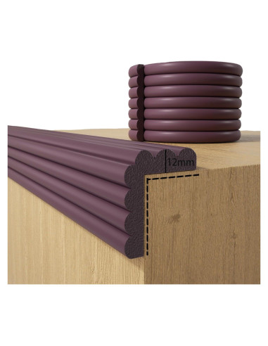 Protector de Esquinas para Bebés DBYDBY 2m Marrón Espuma Suave