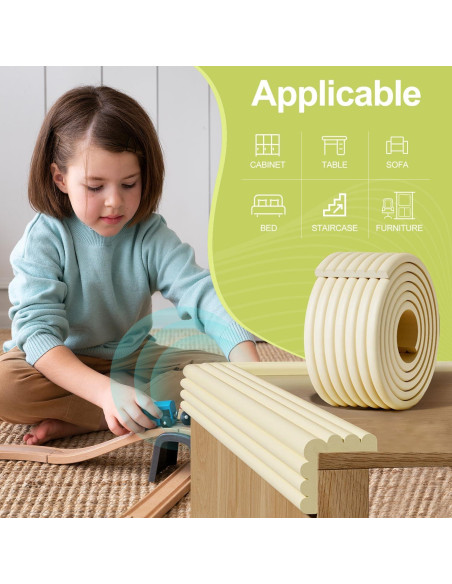 Protector de Esquinas para Bebés DBYDBY 2m Marrón Espuma Suave Protector de Esquinas para Bebés DBYDBY 2m Marrón Espuma Suave