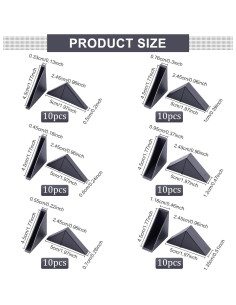 Protector de Esquinas Triangulares BENECREAT 60 Piezas Negro 2