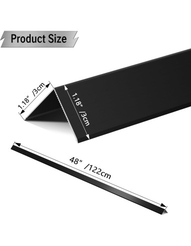 Protectores de Esquinas de Aluminio SWPEC 1.2x1.2m 10PCS Negro