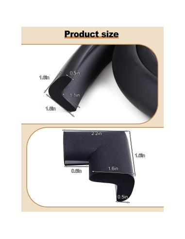 Protector de esquina de espuma ARINBEB para chimeneas - Negro