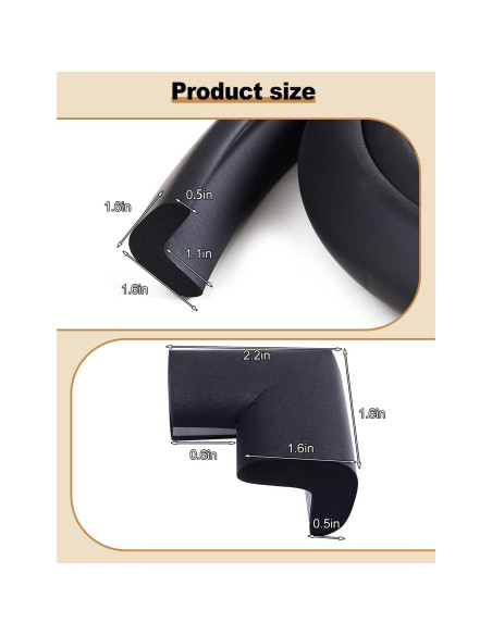 Protector de esquina de espuma ARINBEB para chimeneas - Negro Protector de esquina de espuma ARINBEB para chimeneas - Negro