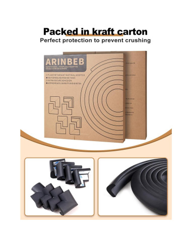 Protector de esquina de espuma ARINBEB para chimeneas - Negro