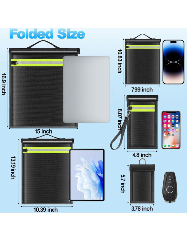 Paquete de 5 Bolsas Faraday Lulrsay para Electrónicos