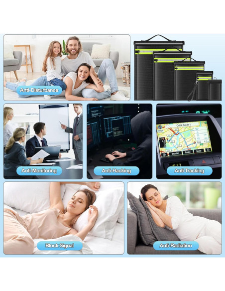 Paquete de 5 Bolsas Faraday Lulrsay para Electrónicos Paquete de 5 Bolsas Faraday Lulrsay para Electrónicos