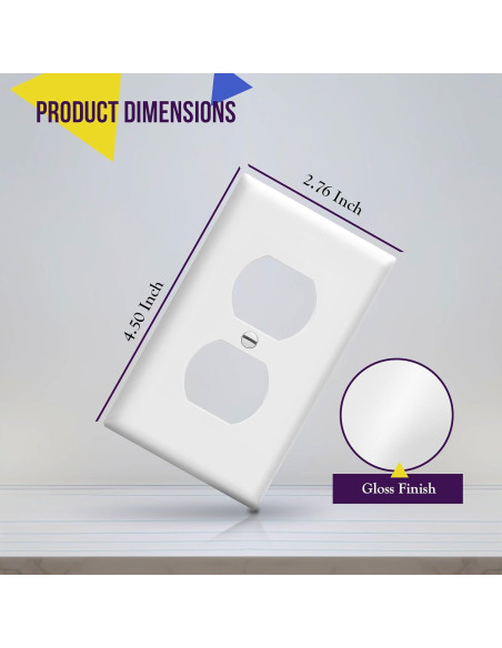 Kit de Placas de Pared Duplex Enerlites 10 Piezas Blanco Kit de Placas de Pared Duplex Enerlites 10 Piezas Blanco