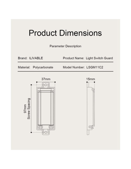 Protector de Interruptor de Luz ILIVABLE Blanco 2 Paquete Protector de Interruptor de Luz ILIVABLE Blanco 2 Paquete