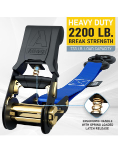 Correas de Amarre AUGO 15 FT 1000 KG con Ganchos de Seguridad 2