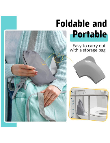 Asiento de Inodoro Portátil Maliton para Niños Plegable Gris