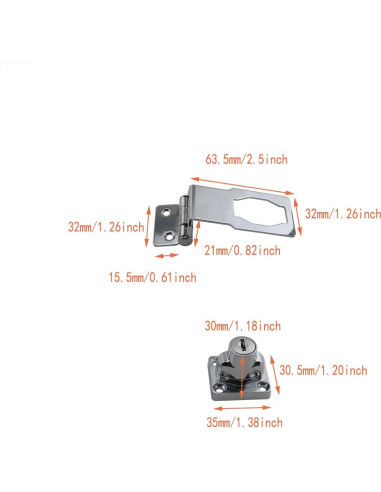 Cerradura de Hebilla de Seguridad DGZZI 6.35 cm con Llave