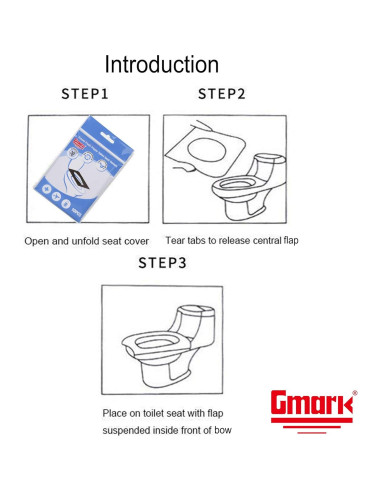 Cubiertas de Asiento de Inodoro Gmark XL 100% Papel Virgen 100 PCS