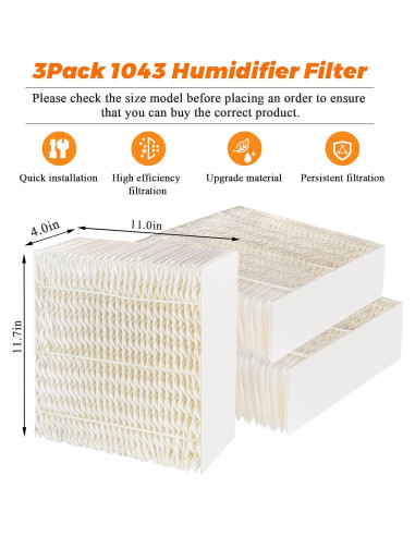 Filtros de Mecha para Humidificador Blutoget 1043 - Paquete de 3