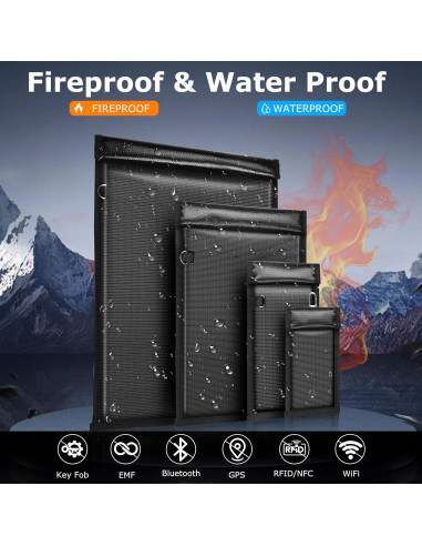 Paquete de 4 Bolsas Faraday MRRCYUR, Bloqueo RFID y Agua
