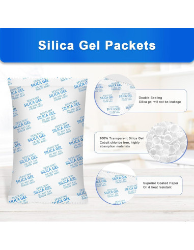 Paquetes de Gel de Sílice Suobo 600g - 3 Unidades Deshidratantes