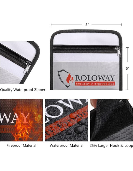 Bolsa a Prueba de Fuego Pequeña ROLOWAY 13 x 20 cm Bolsa a Prueba de Fuego Pequeña ROLOWAY 13 x 20 cm