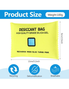 10 Paquetes Gel de Silicona Deshidratante 100g Threlaco 2