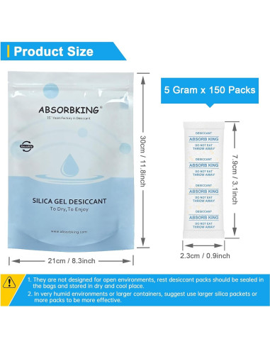Paquetes de Gel de Sílice SISUOBO 150x5g Grado Alimenticio