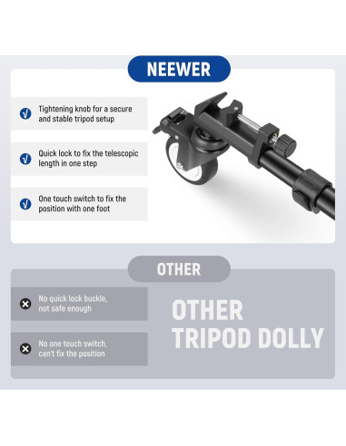 Carro de Trípode NEEWER NW-600 para Fotografía 22.68 kg