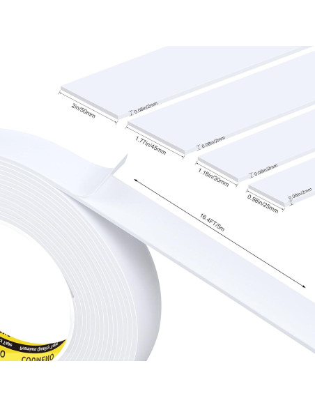 Cinta de Espuma Autoadhesiva COUMENO 4.5cm x 5m para Sellado Cinta de Espuma Autoadhesiva COUMENO 4.5cm x 5m para Sellado