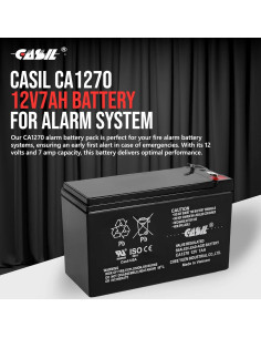 Batería de Alarma Casil CA1270 12V 7Ah para Sistemas de Seguridad 2