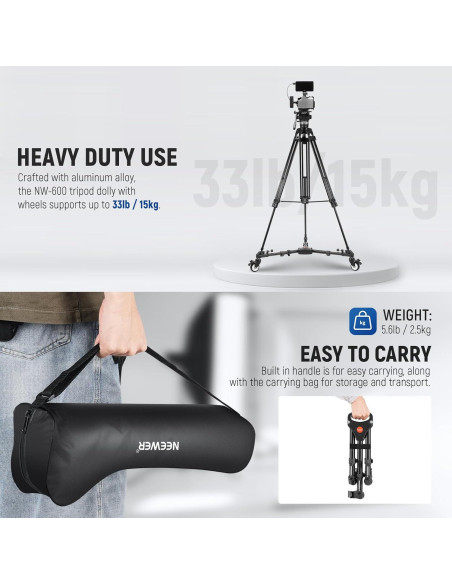 Carro de Trípode NEEWER NW-600 para Fotografía 22.68 kg Carro de Trípode NEEWER NW-600 para Fotografía 22.68 kg