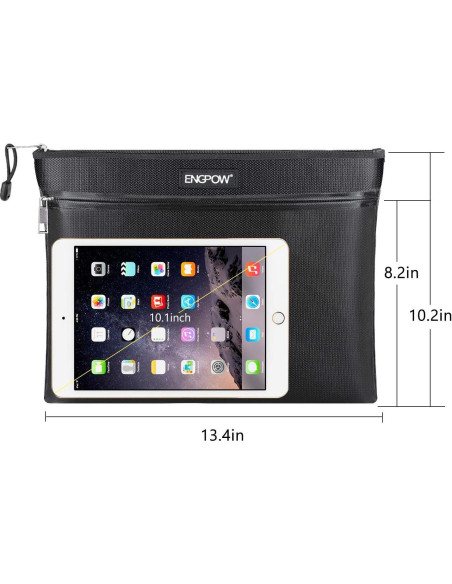 Bolsa Ignífuga ENGPOW 34x26 cm Doble Cremallera Impermeable Bolsa Ignífuga ENGPOW 34x26 cm Doble Cremallera Impermeable