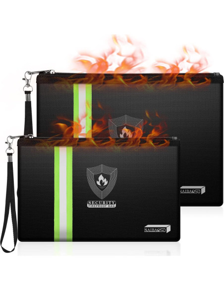 Bolsa a Prueba de Fuego NAIBAOSD 2 Piezas 33.8x23.9 cm Bolsa a Prueba de Fuego NAIBAOSD 2 Piezas 33.8x23.9 cm