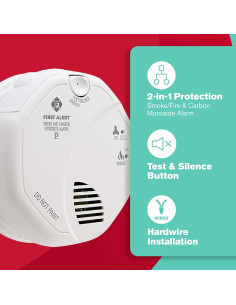 Detector de Humo y Monóxido de Carbono First Alert SC7010B-6, Paquete de 6 2