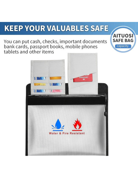 Bolsa de Documentos a Prueba de Fuego ZQZXD 38.1x27.9cm Bolsa de Documentos a Prueba de Fuego ZQZXD 38.1x27.9cm