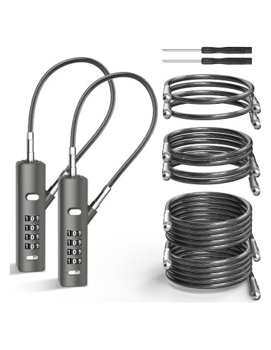 Candado de Combinación I-EASYDWW 4 Dígitos con 3 Cables 23-120 cm