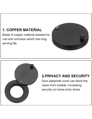 Cubierta de Mirilla PATIKIL 16mm Cobre Negro Mate 2pcs