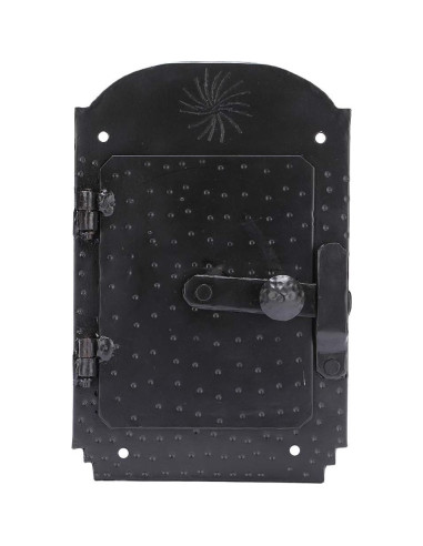 Rejilla de puerta forjada A29 Speakeasy con acabado negro