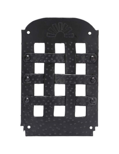 Rejilla de puerta forjada A29 Speakeasy con acabado negro