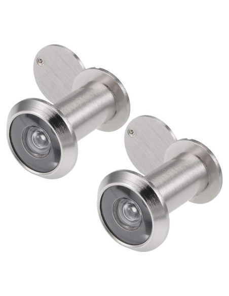 Mirador de Puerta Latón 220 Grados Cromo Satinado 2 Pcs Mirador de Puerta Latón 220 Grados Cromo Satinado 2 Pcs
