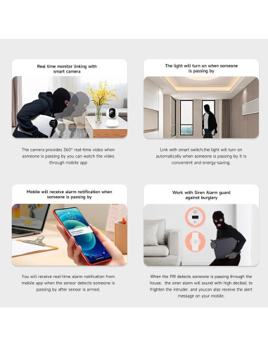 Sensor de Movimiento WiFi IHSENO PIR 6.1m para Seguridad