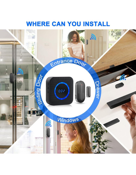 Timbre Inalámbrico SanJie con 1 Sensor y 2 Receptores Timbre Inalámbrico SanJie con 1 Sensor y 2 Receptores