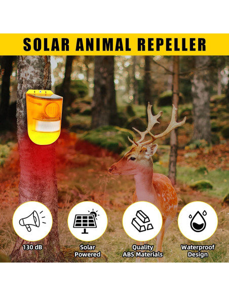Qualirey 4 Alarmas de Sensor de Movimiento Solar con Luz Roja Qualirey 4 Alarmas de Sensor de Movimiento Solar con Luz Roja