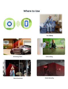 Alarmas de Movimiento Inalámbricas EverNary - 2 Receptores + 2 Sensores 2