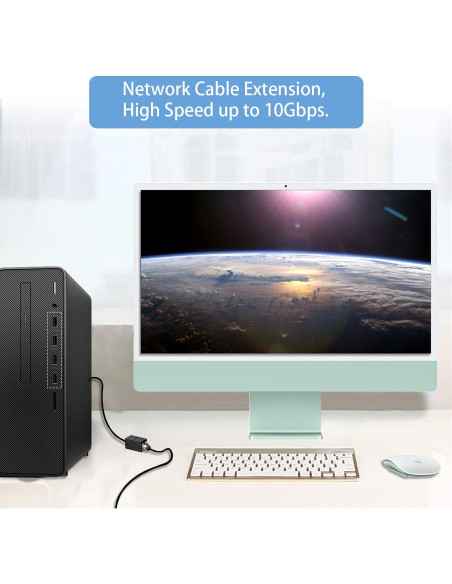 Acoplador RJ45 Ethernet Laboen 2 Paquete Negro Cat7/Cat6/Cat5e Acoplador RJ45 Ethernet Laboen 2 Paquete Negro Cat7/Cat6/Cat5e
